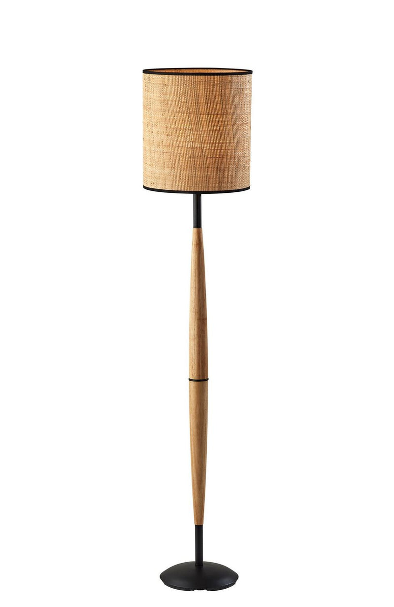 Adesso Home 3783-12 Floor Lamp, Black & Natural Wood