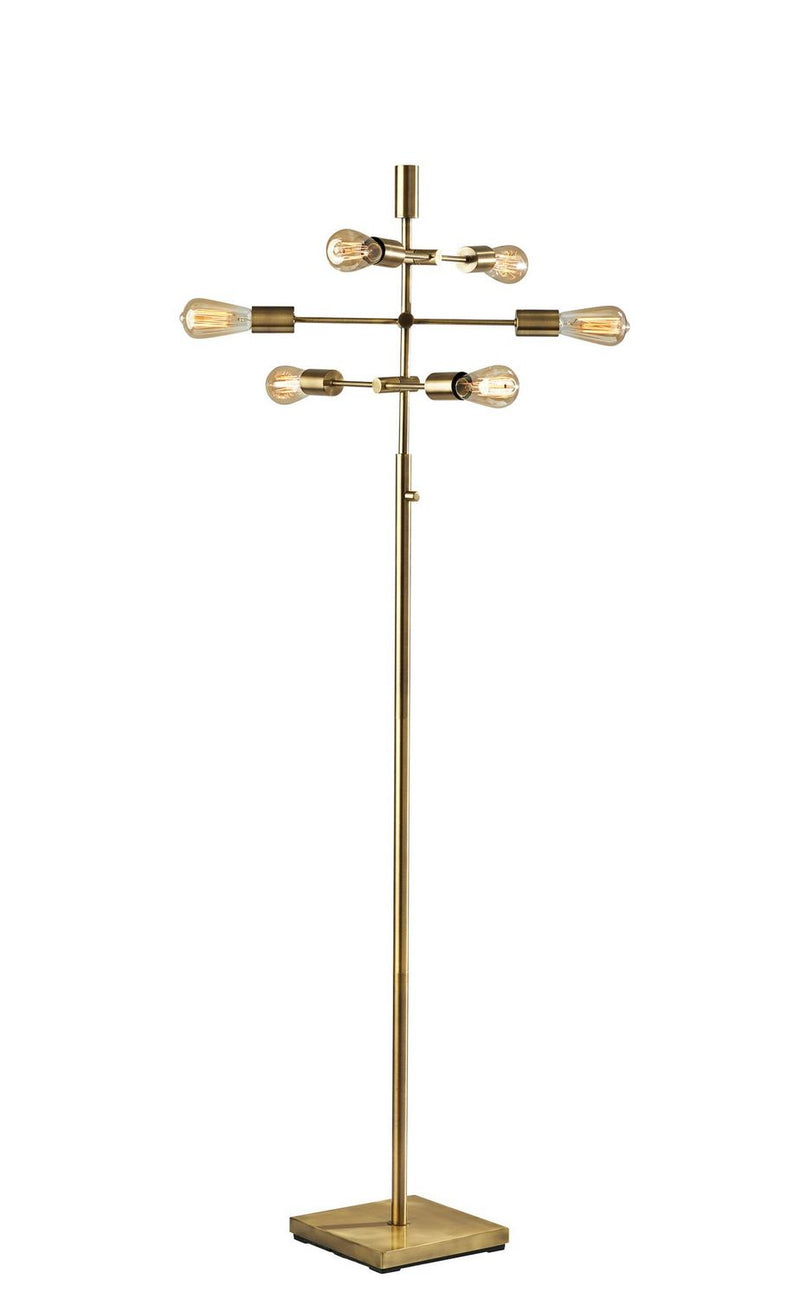Adesso Home 3790-21 Six Light Floor Lamp, Antique Brass