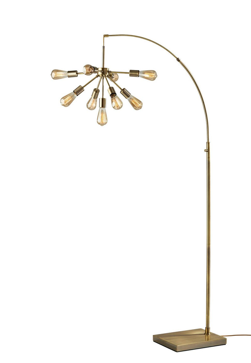 Adesso Home 3791-21 Nine Light Floor Lamp, Antique Brass