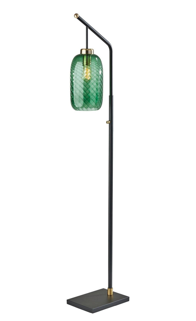 Adesso Home 3867-01 Floor Lamp, Black W. Antique Brass