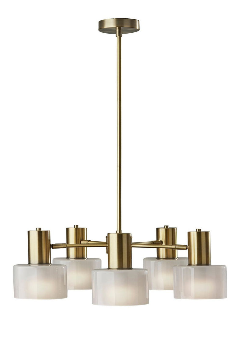 Adesso Home 3938-21 Five Light Chandelier, Antique Brass