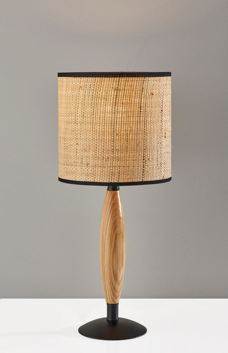 Adesso Home 3782-12 Table Lamp, Black & Natural Wood