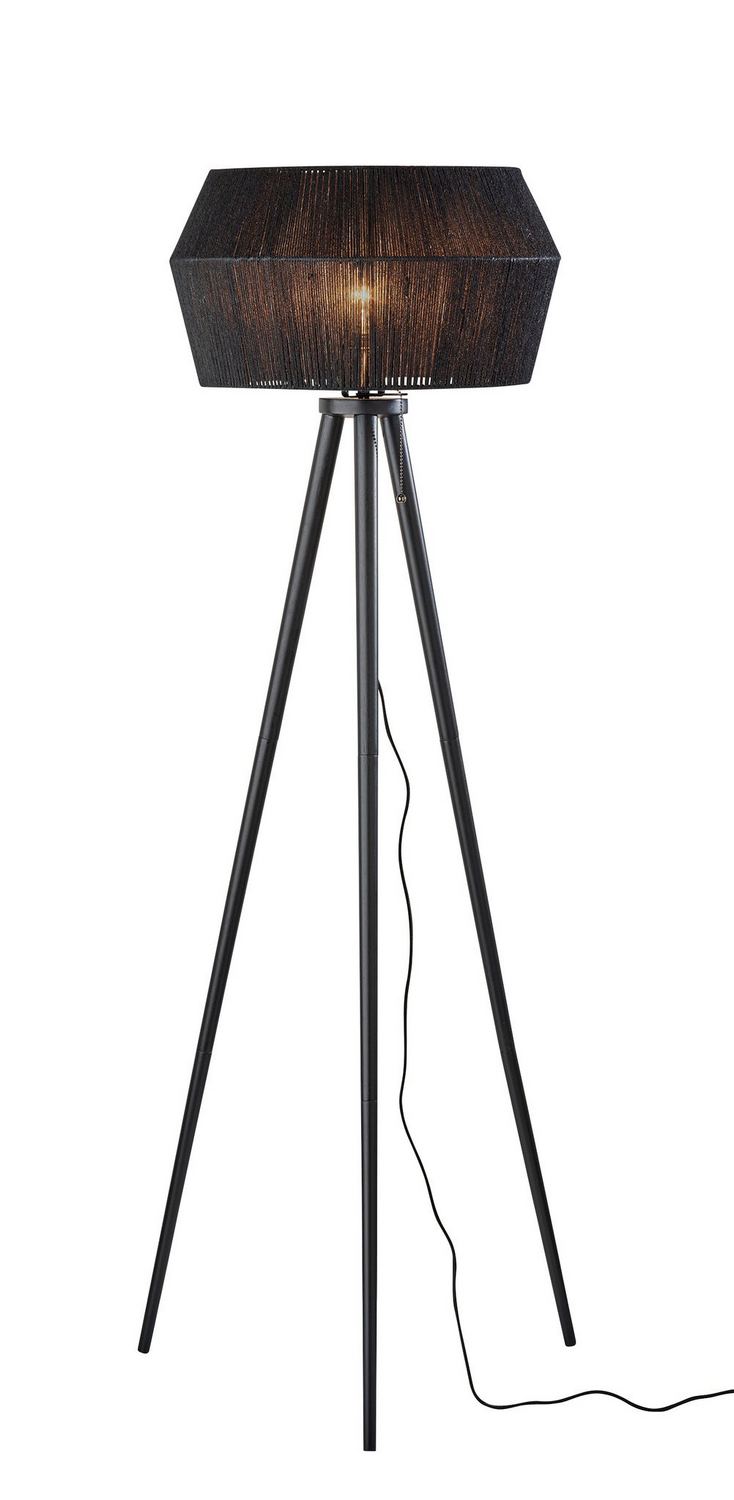 Adesso Home 3960-01 Floor Lamp, Black Wood