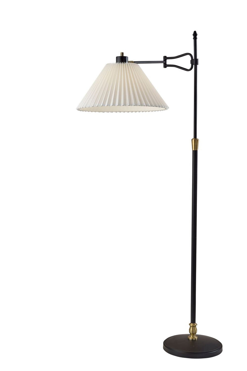 Adesso Home 3969-01 Floor Lamp, Black & Antique Brass