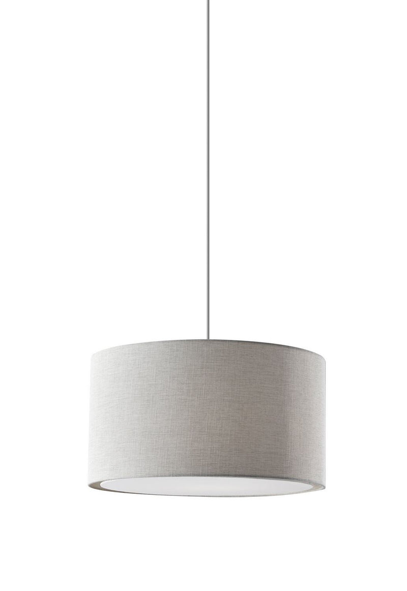 Adesso Home 4003-02 Pendant, Light Grey Textured Fabric