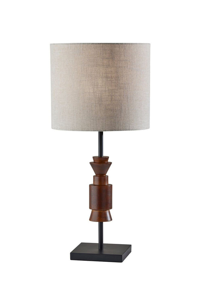Adesso Home 4048-15 Table Lamp, Black + Walnut Wood Rubber Wood