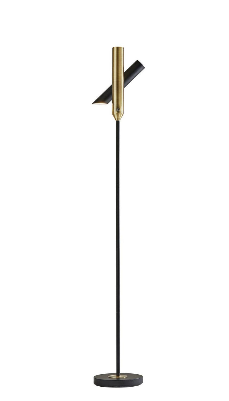 Adesso Home 4079-01 LED Torchiere, Black W. Antique Brass
