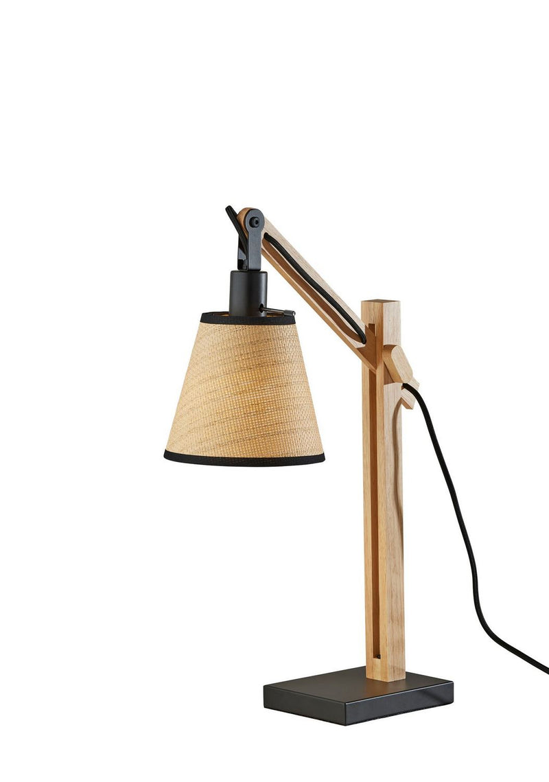 Adesso Home 4088-18 Table Lamp, Black & Natural Wood