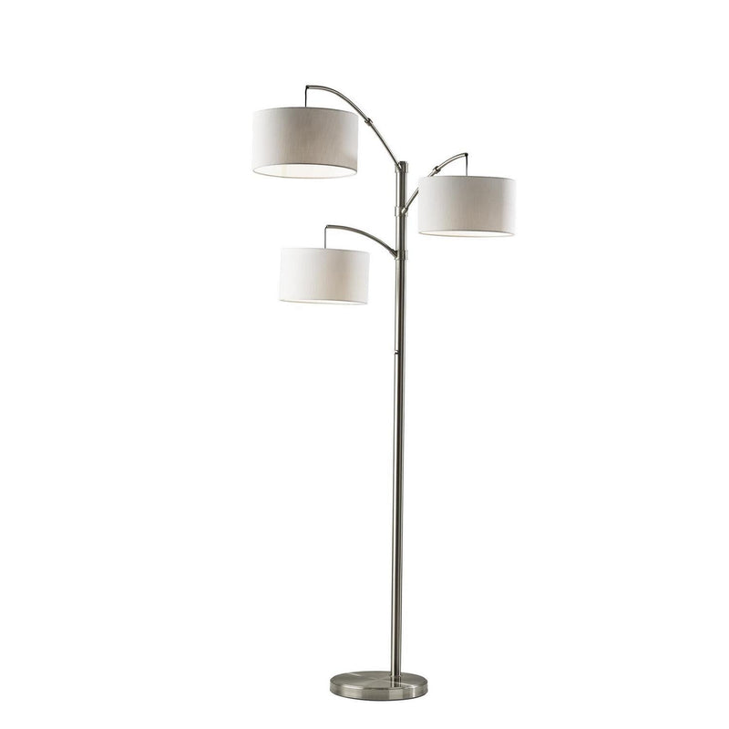 Adesso Home 4159-22 Three Light Floor Lamp, Brushed Steel