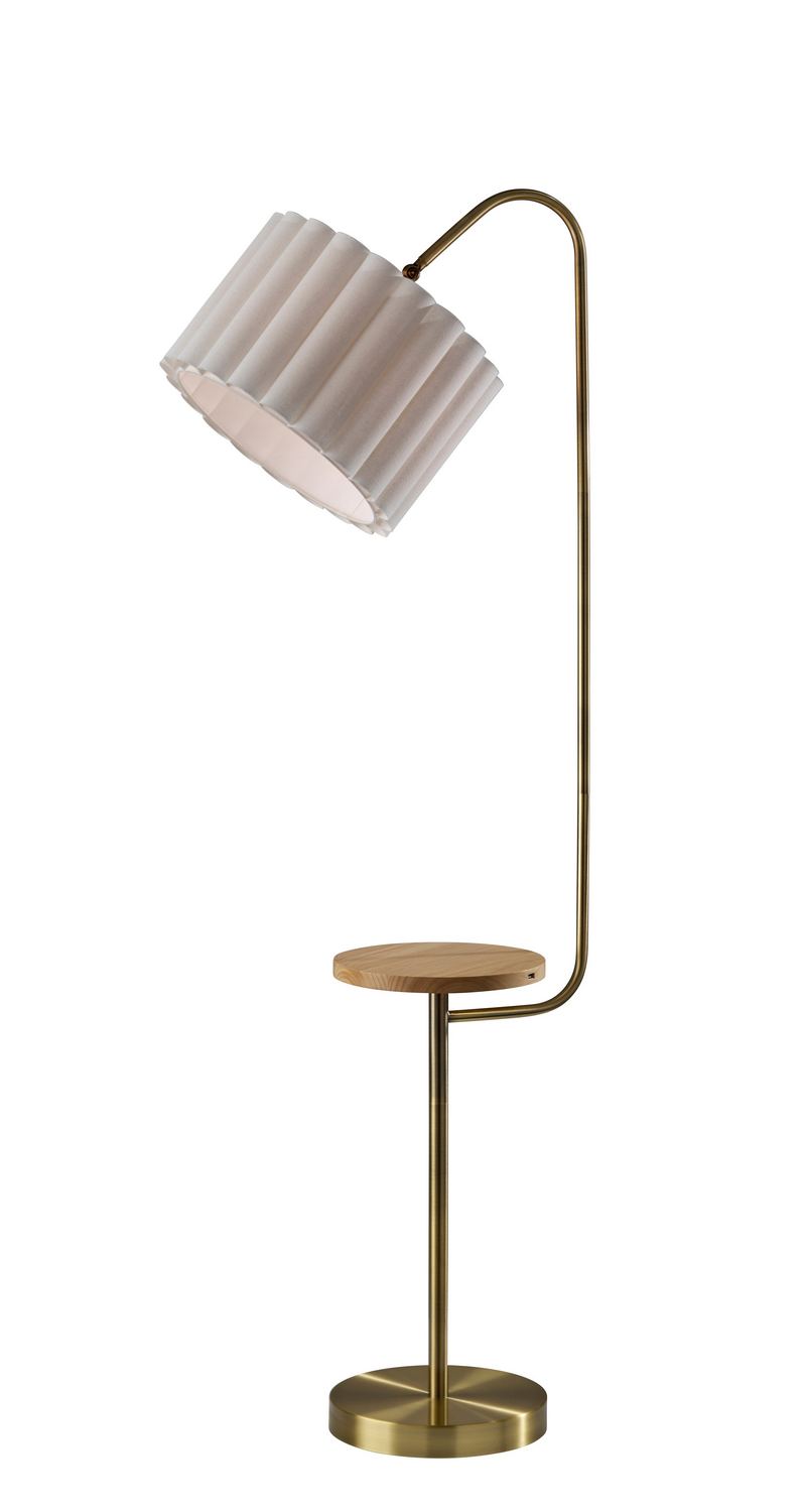 Adesso Home 4229-21 Floor Lamp, Antique Brass Natural Wood