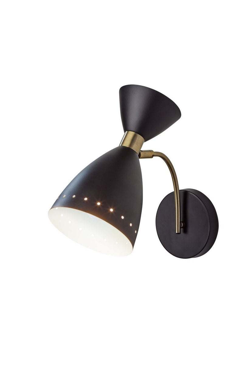 Adesso Home 4279-01 Wall Lamp, Black W. Antique Brass