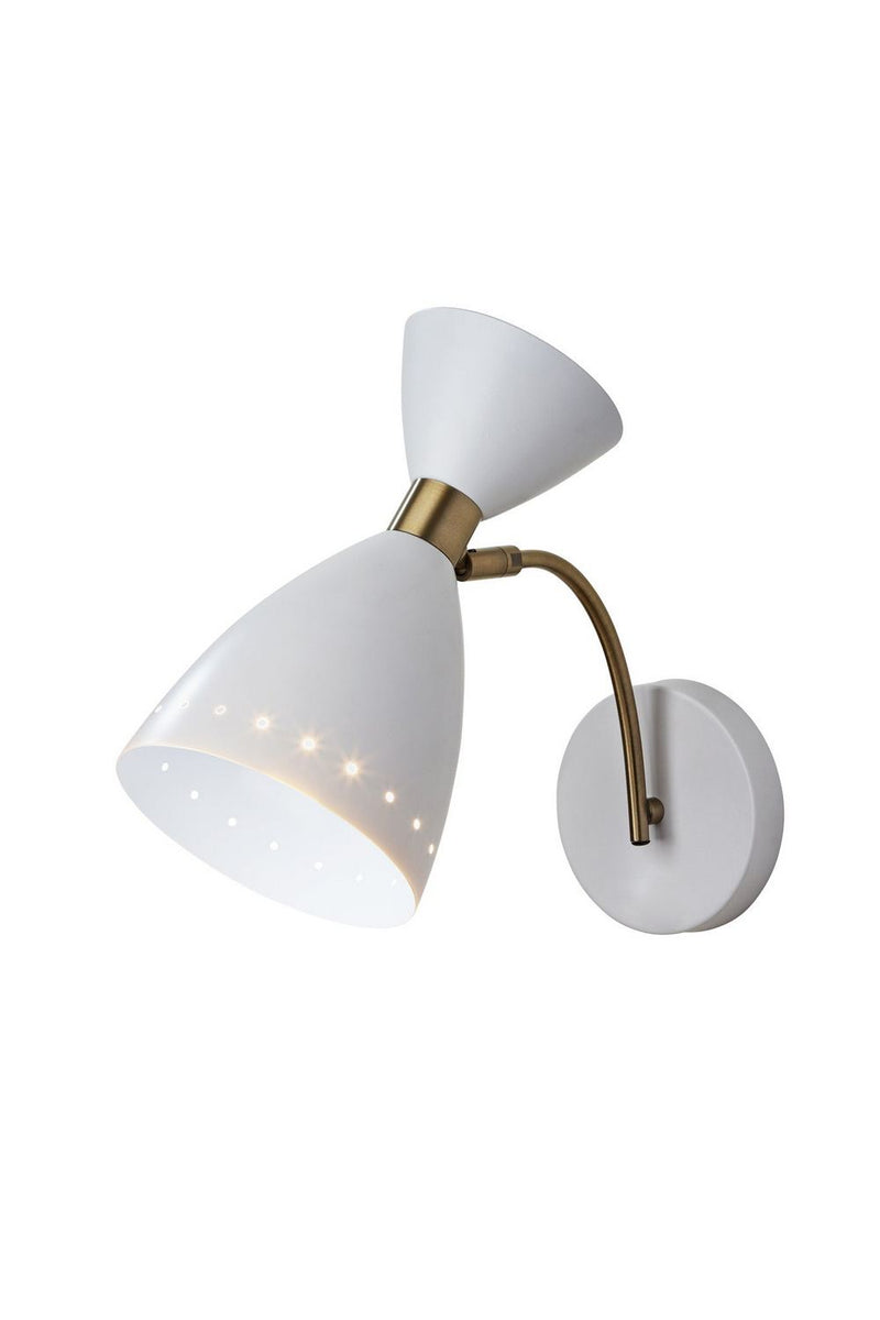 Adesso Home 4279-02 Wall Lamp, White W. Antique Brass