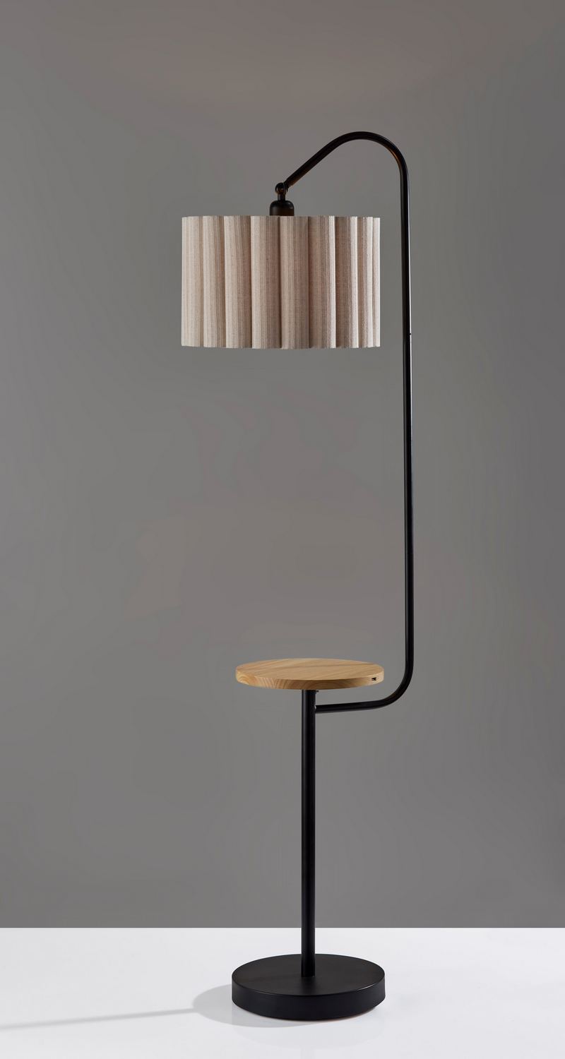 Adesso Home 4229-01 Floor Lamp, Black Natural Wood