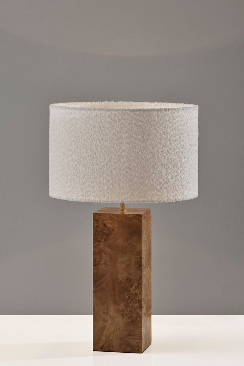 Adesso Home 4345-15 Table Lamp, Burled Wood W. Antique Brass