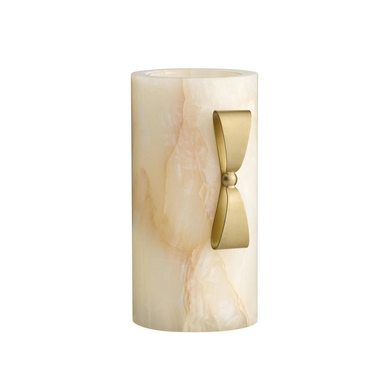 Arteriors AVC19 Vase, White/Antique Brass