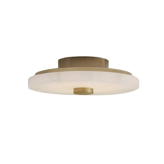 Arteriors DFC27 LED Flush Mount, White/Antique Brass