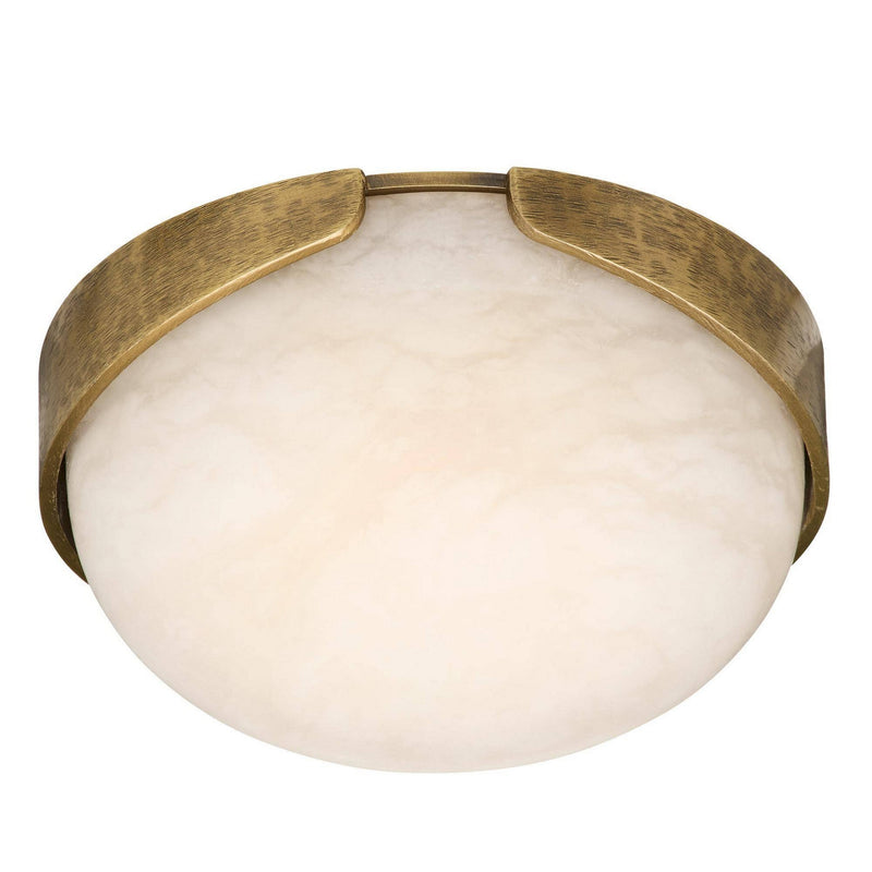 Arteriors DFC30 LED Flush Mount, White/Antique Brass