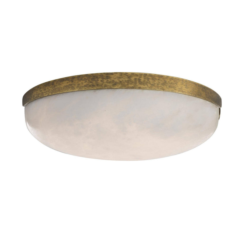 Arteriors DFC33 LED Flush Mount, White/Antique Brass