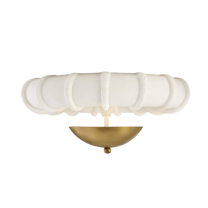 Arteriors DFC35 LED Flush Mount, Ivory/Antique Brass