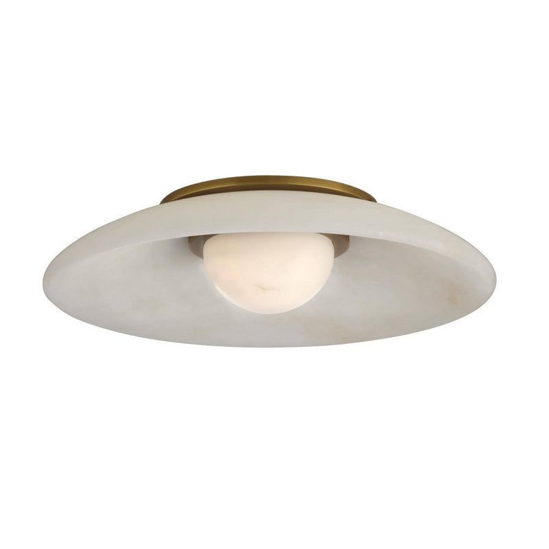 Arteriors DFC37 LED Flush Mount, White/Antique Brass