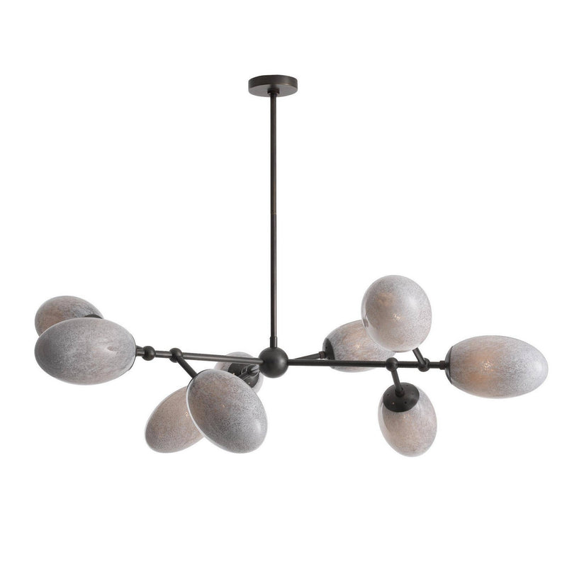 Arteriors DLC48 Nine Light Chandelier, Glacier Swirl/English Bronze
