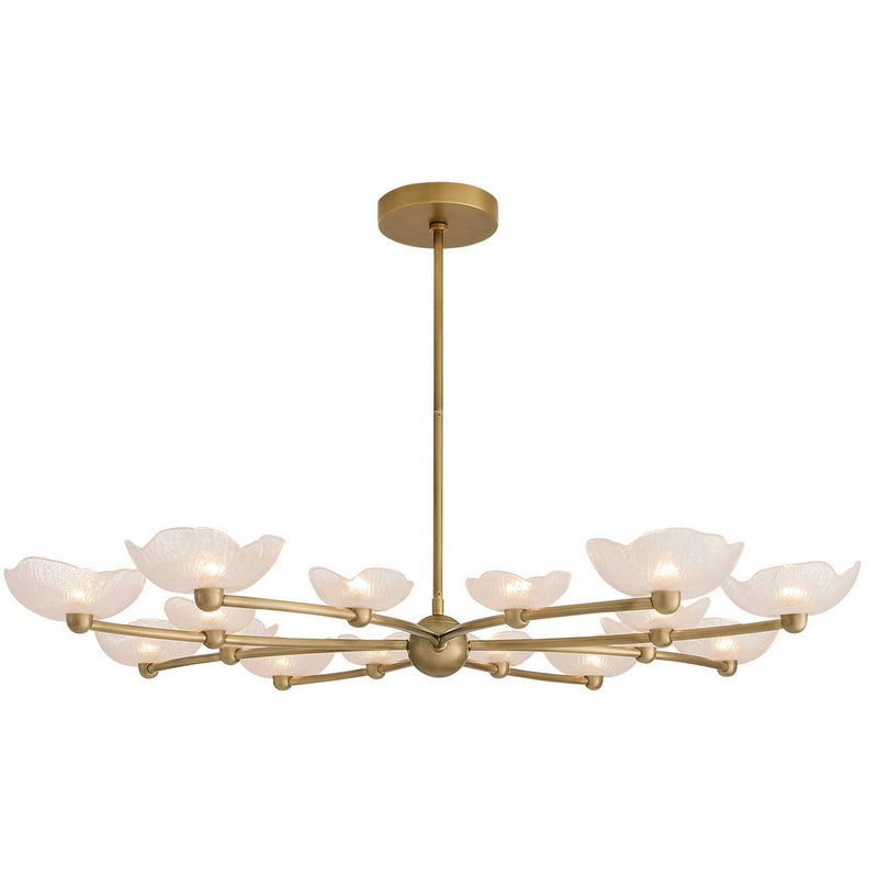 Arteriors DLC51 LED Chandelier, Frosted/Antique Brass
