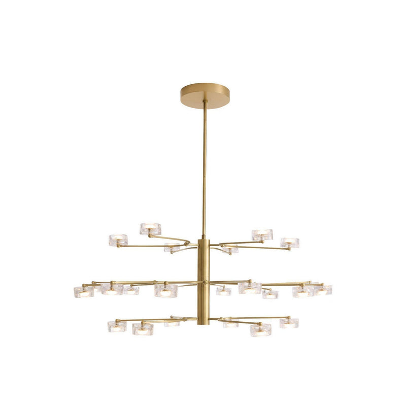 Arteriors DLC54 LED Chandelier, Clear/Antique Brass