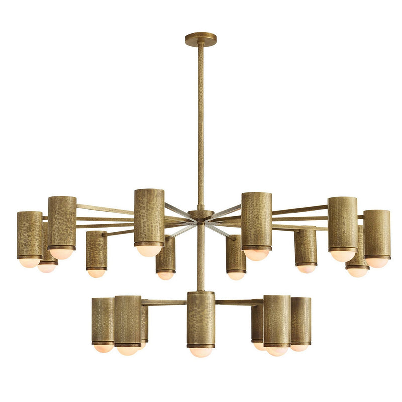 Arteriors DLC55 20 Light Chandelier, Antique Brass/White