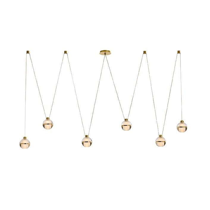 Arteriors DLC57 LED Chandelier, Clear/Antique Brass