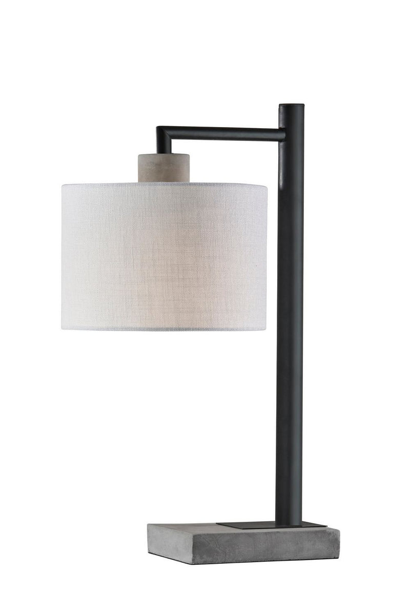 Adesso Home 5018-01 Table Lamp, Black W. Grey Cement