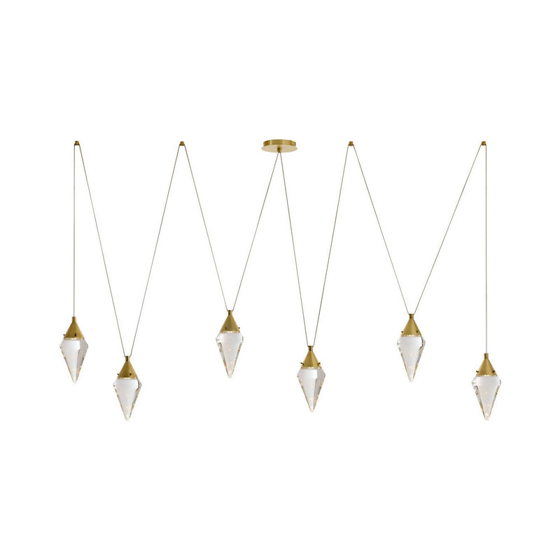 Arteriors DLC60 LED Chandelier, Clear/Antique Brass