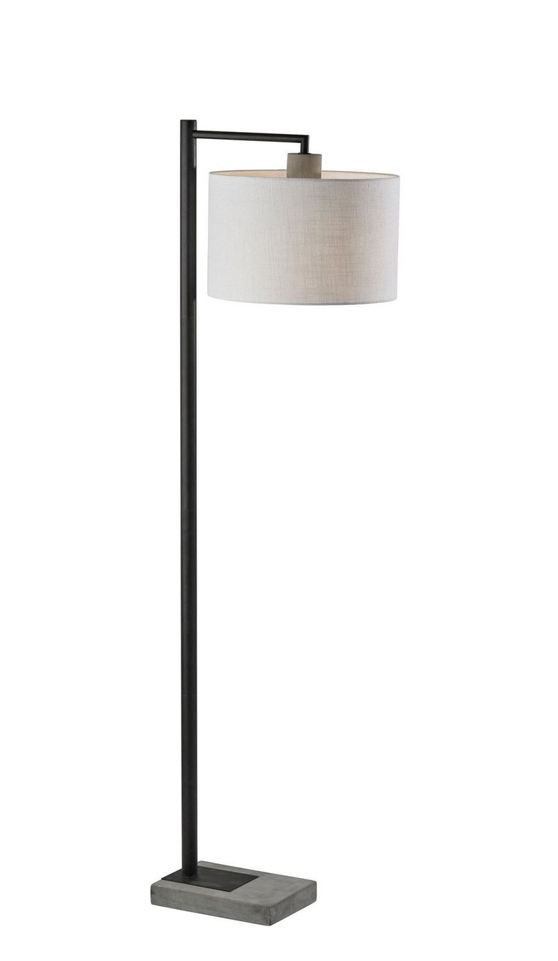 Adesso Home 5019-01 Floor Lamp, Black W. Grey Cement