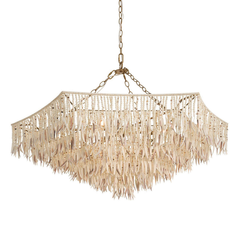 Arteriors DLS19 Three Light Chandelier, Natural/Ivory