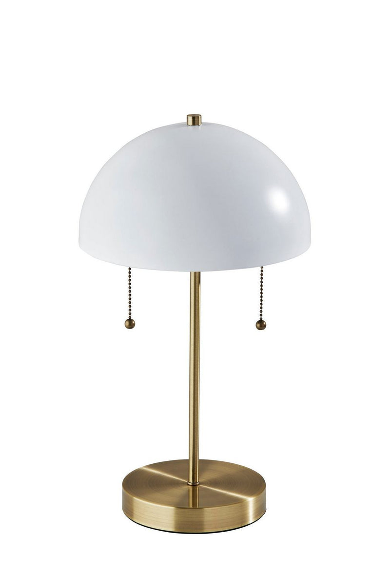 Adesso Home 5132-02 Two Light Table Lamp, Antique Brass & White
