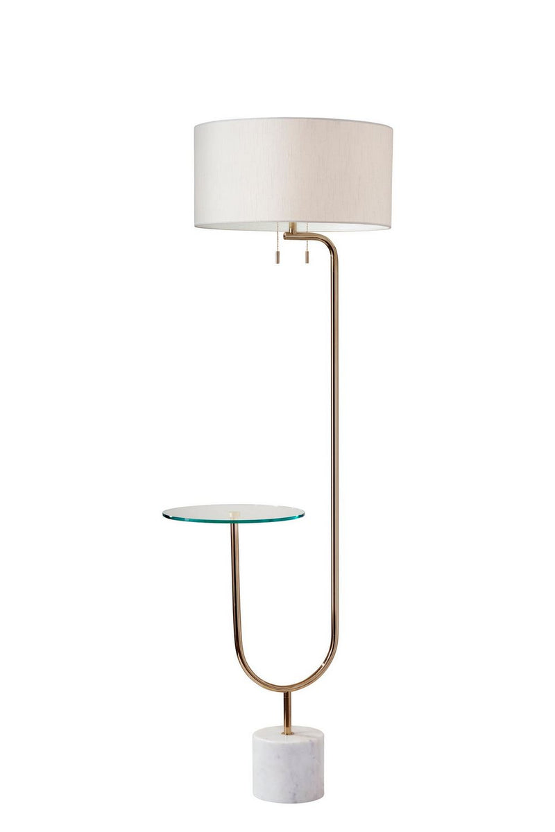 Adesso Home 5426-21 Two Light Floor Lamp, Polished Nickel / White Marble