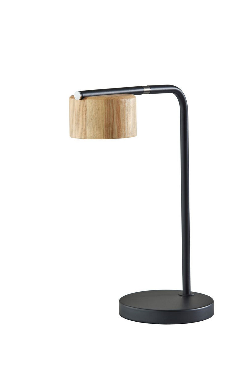 Adesso Home 6106-01 LED Desk Lamp, Black & Natural Wood