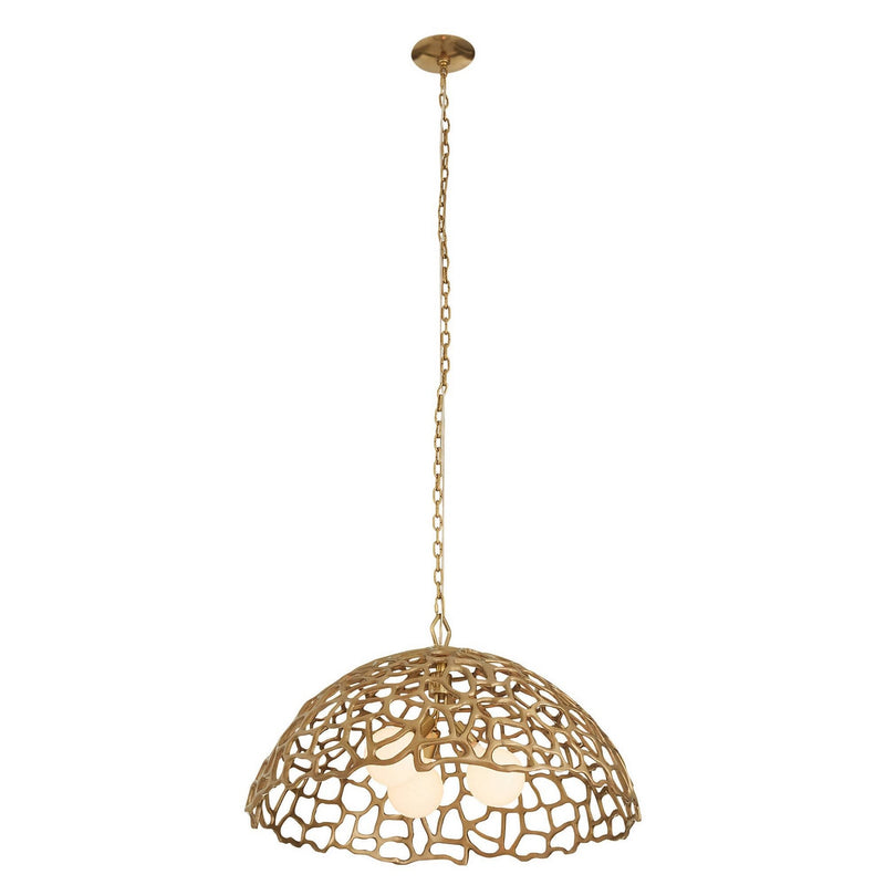 Arteriors DMI35 Three Light Pendant, Antique Brass/Antique Brass