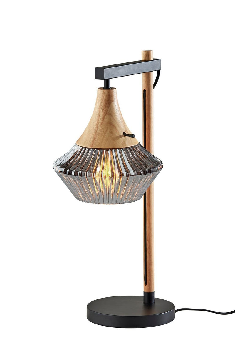 Adesso Home 6514-12 Table Lamp, Black & Natural Wood