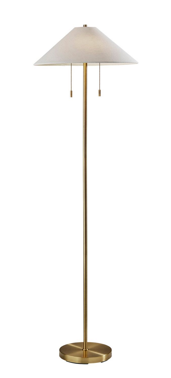 Adesso Home 9401-21 Two Light Floor Lamp, Antique Brass