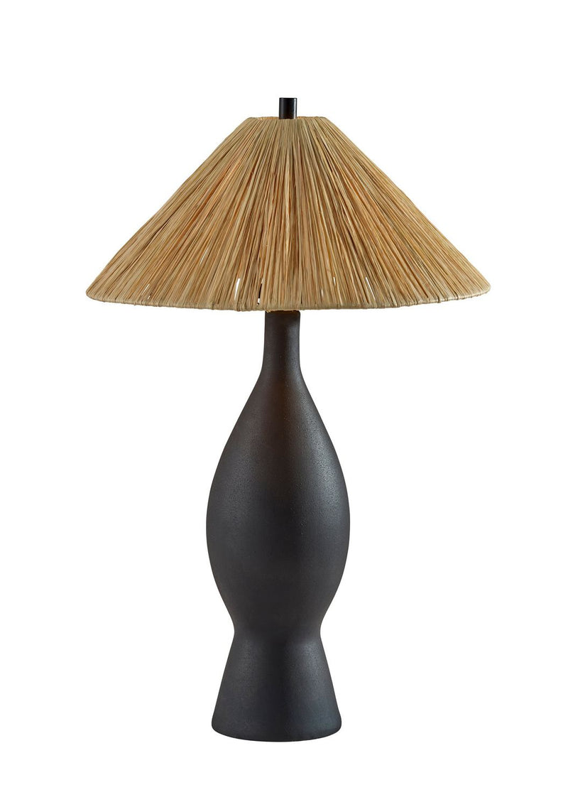 Adesso Home 9404-01 Table Lamp, Black Roughed Ceramic