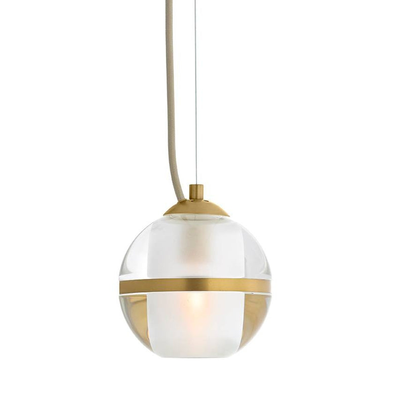 Arteriors DPC42 One Light Pendant, Clear/Antique Brass
