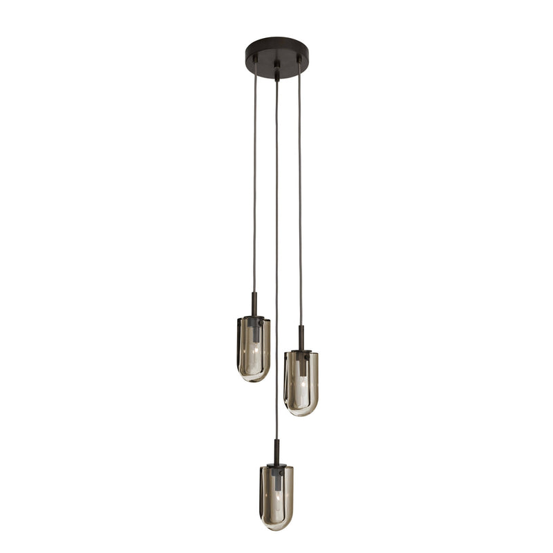 Arteriors DPC43 Three Light Chandelier, Smoke/English Bronze