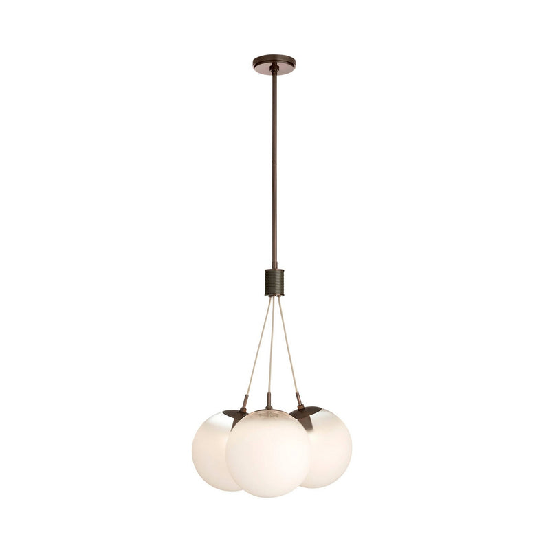 Arteriors DSC14 Three Light Chandelier, Frost Ombre/Heritage Brass