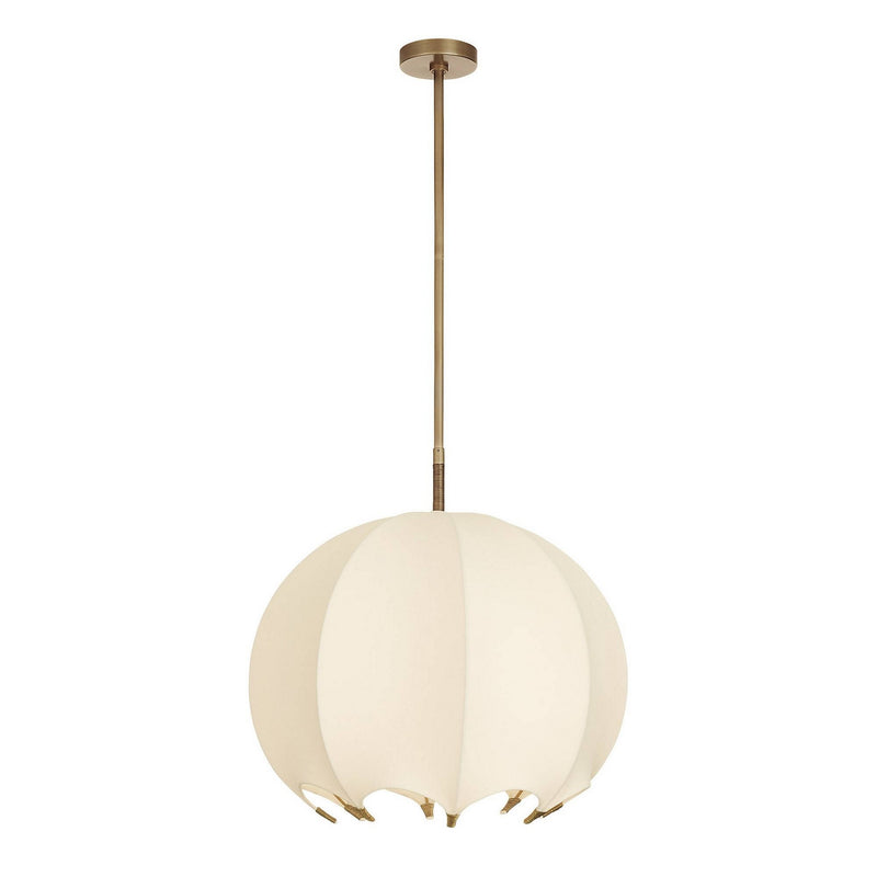 Arteriors DSC17 One Light Pendant, Ivory/Antique Brass