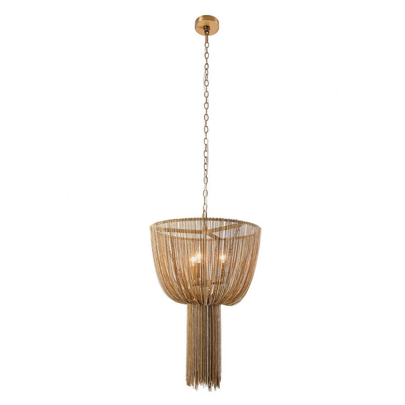 Arteriors DSI14 Three Light Chandelier, Aged Brass