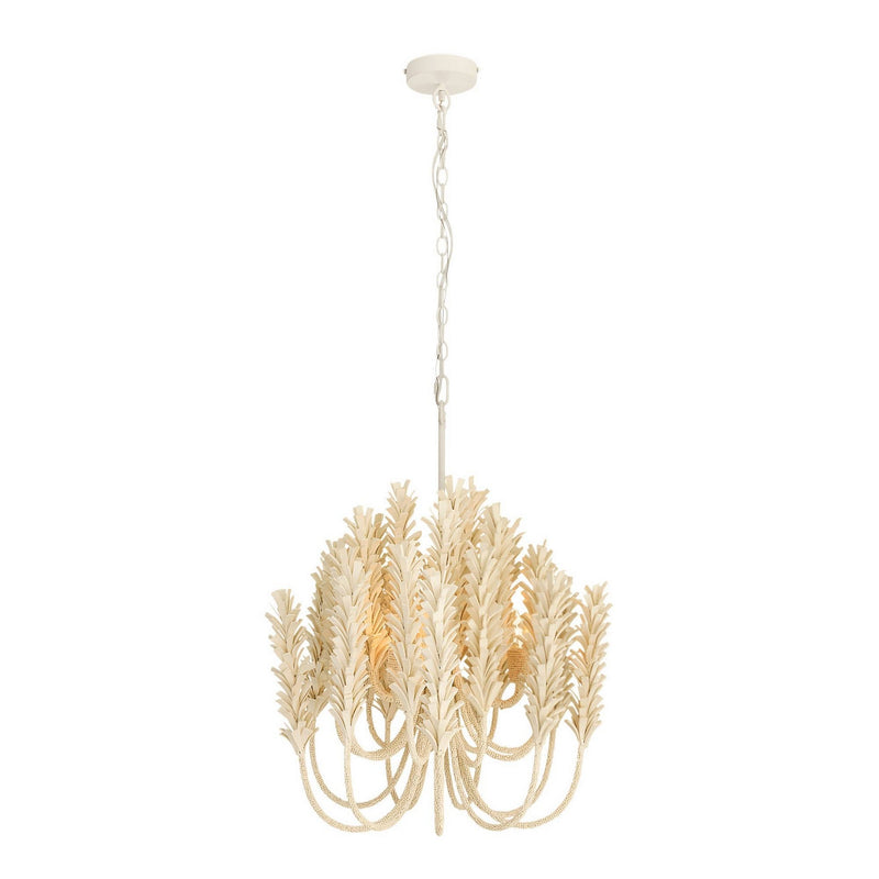 Arteriors DSS05 Three Light Chandelier, Ivory/White