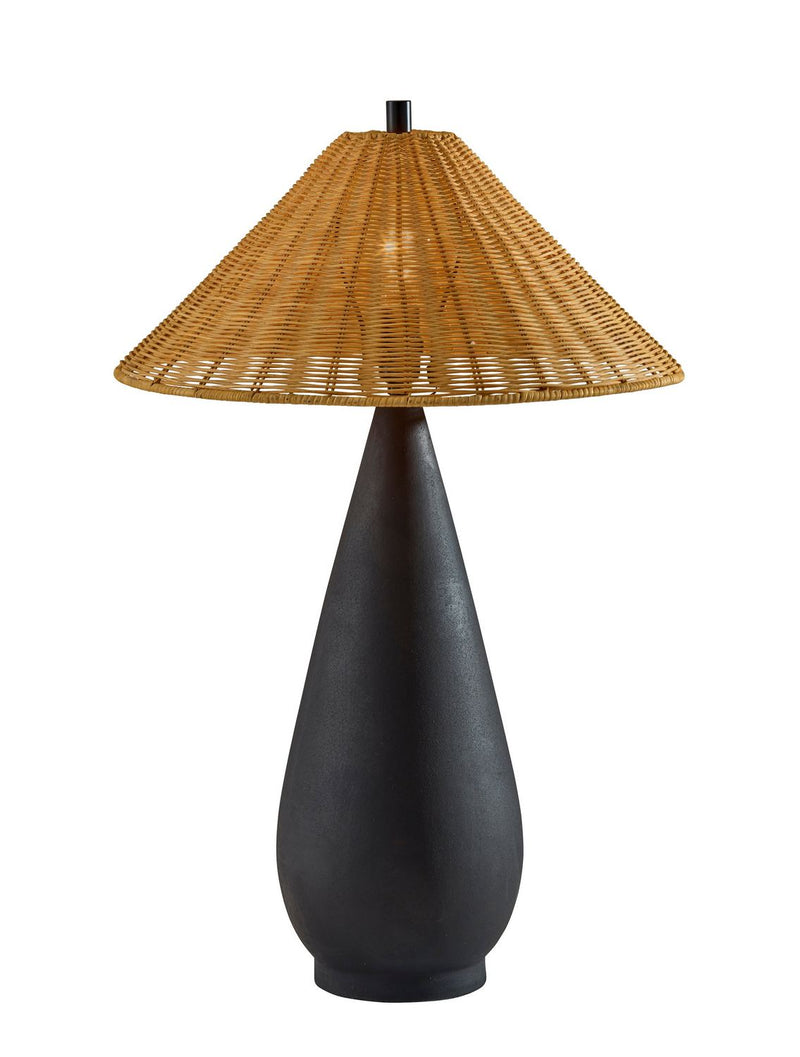 Adesso Home 9405-01 Table Lamp, Black Roughed Ceramic