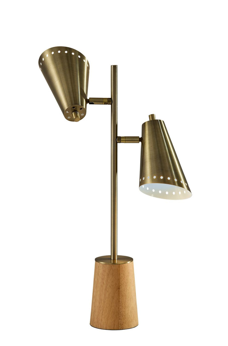 Adesso Home 9410-21 Two Light Desk Lamp, Antique Brass