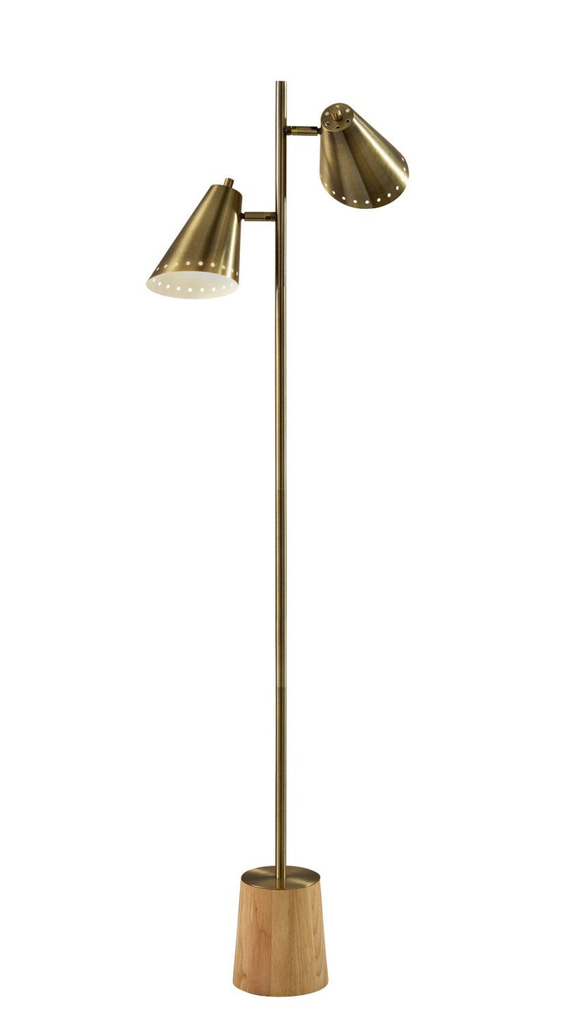 Adesso Home 9411-21 Two Light Floor Lamp, Antique Brass
