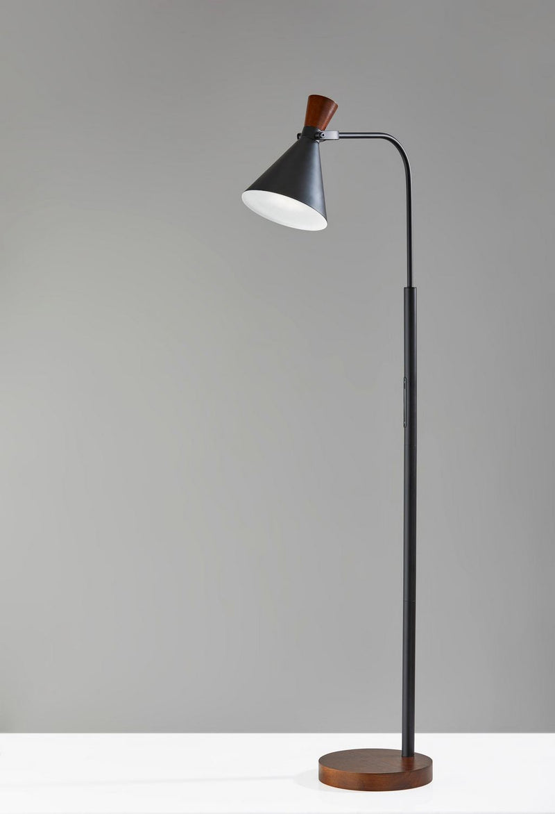 Adesso Home HW-F3652A LED Floor Lamp, Black/Walnut